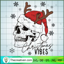 Christmas Vibes Skull SVG Cut File for Cricut & Silhouette