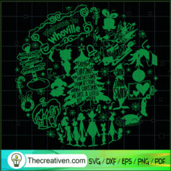 Grinch Collage Theme SVG, Christmas Movies SVG, Grinch Christmas SVG