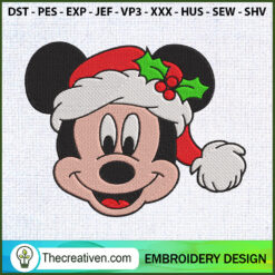 Mickey Head Christmas Embroi Embroidery Design