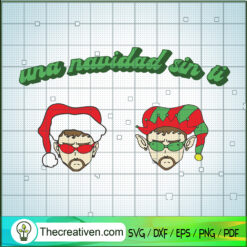 Un Navidad Sin Ti SVG, Bad Bunny Face Christmas SVG, Singer SVG