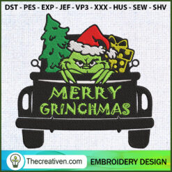 Grinch Christmas Truck Embro Embroidery Design