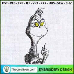 Grinch Body Outline Embroide Embroidery Design
