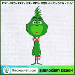 Grinch Kids Face Thin Embroi Embroidery Design