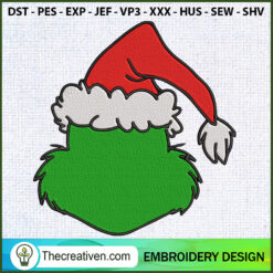 Grinch Face Emty Embroidery  Embroidery Design