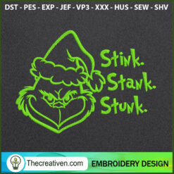 Grinch Face Stink Stank Stunk Embroidery D Embroidery  Design 123387