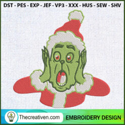 Grinch Santa Claus Home Alon Embroidery Design