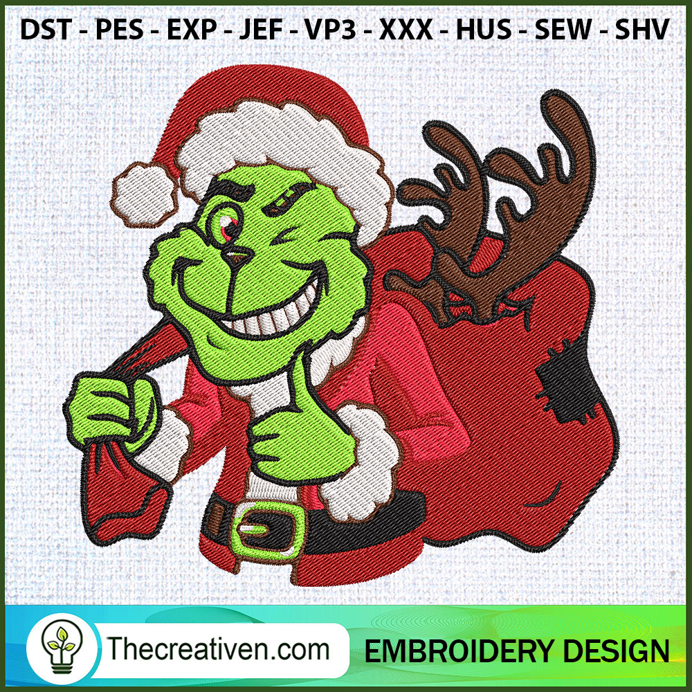 Grinch Poor Santa Claus Embr Embroidery Design 1 Grinch Poor Santa Claus Embr Embroidery Design