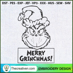 Grinch Santa Merry Grinchmas Embroidery Design Design 123399