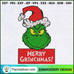 Grinch Santa Merry Grinchmas Embroidery Design Design 123403