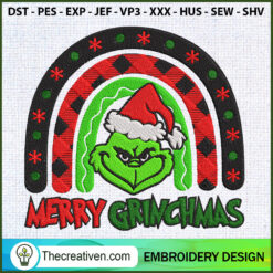 Merry Grinchmas Rainbow Embr Embroidery Design