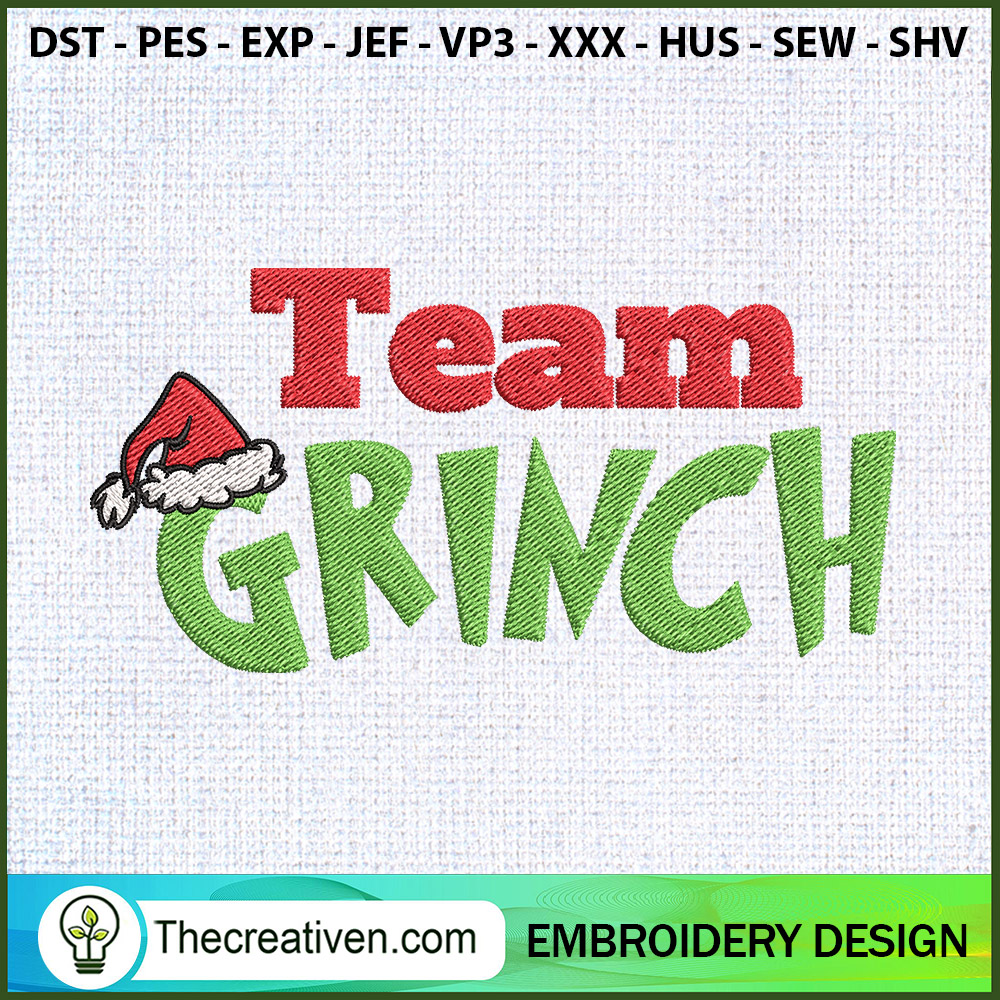 Team Grinch Embroidery Designs Embroidery Design – Digital Download 1 Team Grinch Embroidery Designs Embroidery Design – Digital Download
