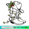 Christmas Cowboy Boots SVG, Cowboy Christmas SVG, Western Desert SVG