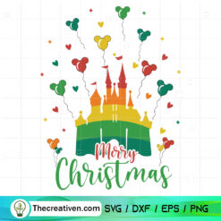 Merry Christmas Disney Castle SVG Cut File for Cricut & Silhouette