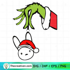Grinch Hand With Bad Bunny Logo SVG Cut File for Cricut & Silhouette