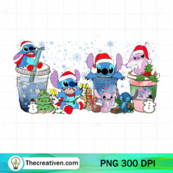 Stitch Christmas Coffee Drink PNG, Stitch Coffee PNG