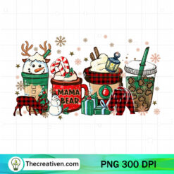 Mama Bear Christmas PNG, Christmas Coffee Drink PNG