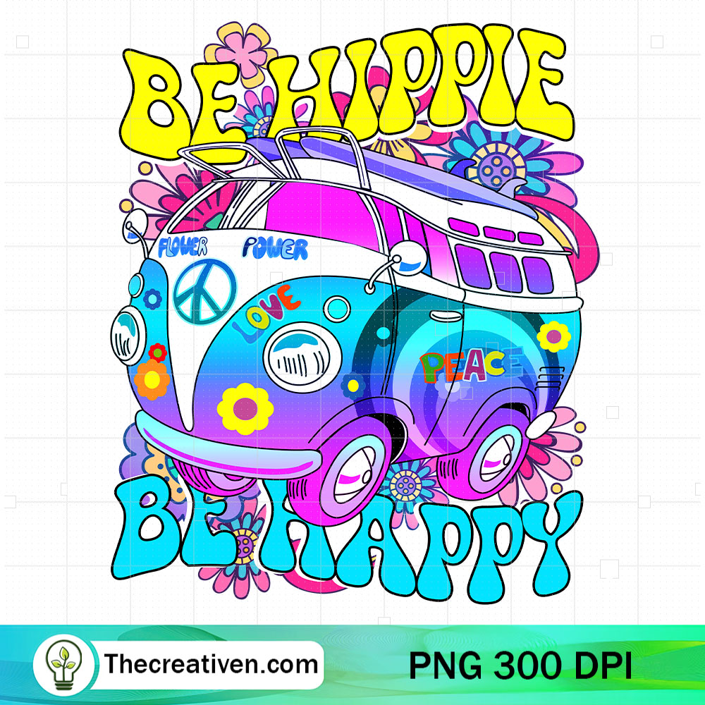 Be Hippie Be Happy PNG, Hippie Van PNG 1 Be Hippie Be Happy PNG, Hippie Van PNG