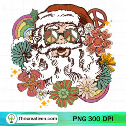 Hippie Santa Claus PNG, Groovy Hippie PNG