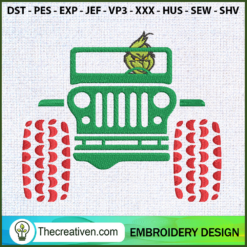 Grinch Drive Jeep Car Embroi Embroidery Design
