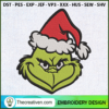Grinch Head Santa Embroidery Design