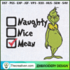 Grinch Naught Nice Tick Mean Embroidery Design