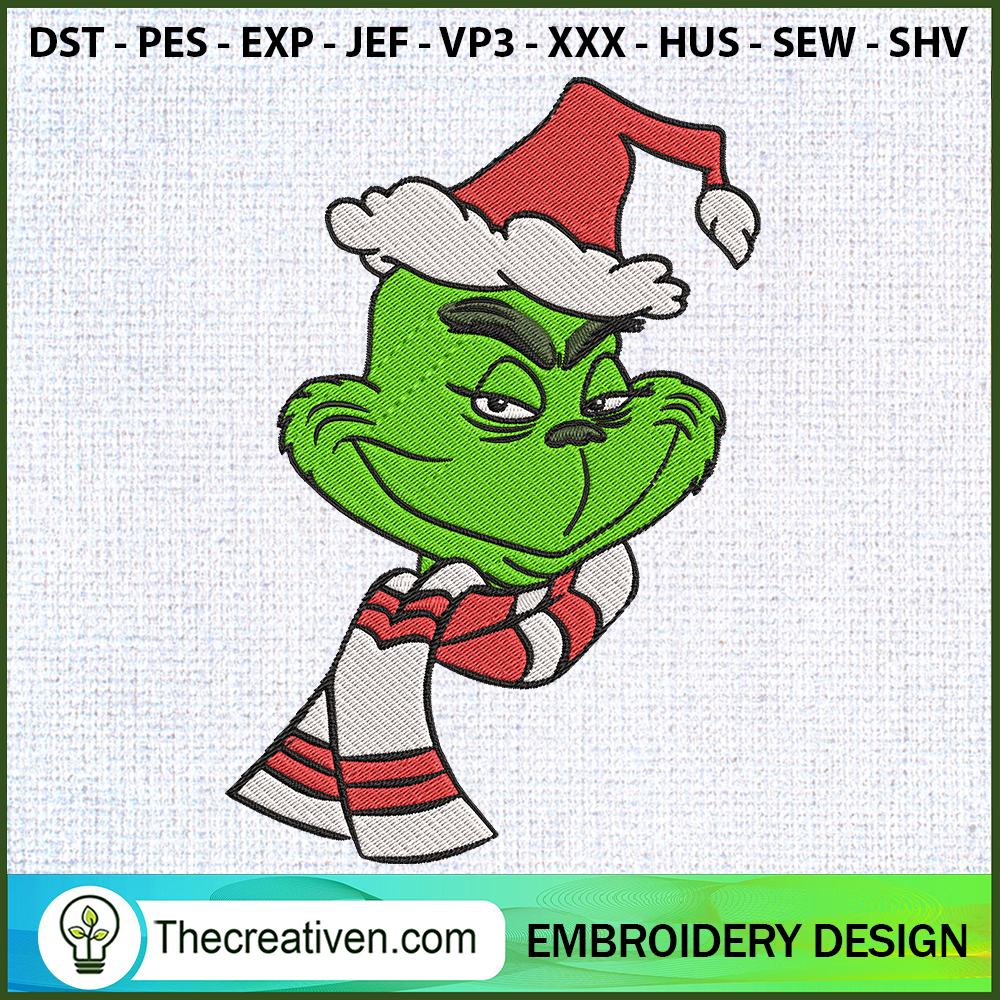 Grinch Funny Face Smile Embr Embroidery Design 6 Grinch Funny Face Smile Embroidery Design