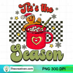 Tis's The Season PNG, Christmas Coffee Mug With Gingerbread PNG
