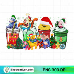 Winnie The Pooh With Friends Christmas PNG, Disney Christmas Coffee Drink PNG