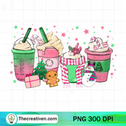 Pink Christmas Coffee Drink PNG, Girl Love Christmas PNG