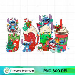 Stitch Winter Coffee Drink PNG, Stitch Christmas PNG