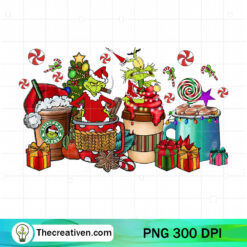 Grinch Crazy Coffee Drink PNG, Grinch Christmas Coffee PNG