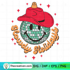 Howdy Holidays SVG, Smiley Cowboy SVG