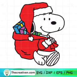 Snoopy Christmas SVG, Santa Snoopy SVG