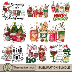 Christmas Drink Bundle PNG, Merry Christmas PNG