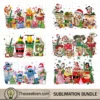 Cartoon Movies Christmas Coffee Drink Bundle PNG, Disney Cartoon Bundle PNG