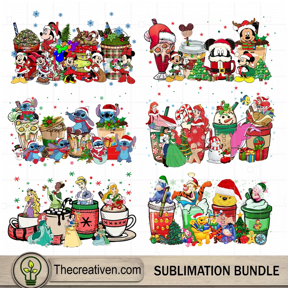Disney Christmas Coffee Drink Bundle PNG Clipart – Tra Design 124572 6 Disney Christmas Coffee Drink Bundle PNG, Mickey And Disney Princess Bundle PNG