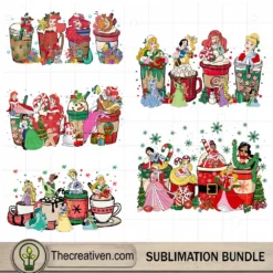 Disney Princess Christmas Coffee Drink Bundle PNG