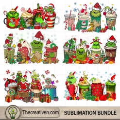 Grinch Christmas Coffee Drink Bundle PNG, The Grinch Bundle PNG