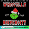 Grinch Whoville University Embroidery Design