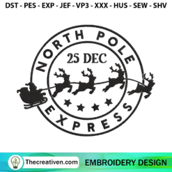 North Pole 25 Dec Express Embroidery Design