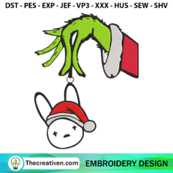 Grinch Hand With Bad Bunny Logo Embroidery Design