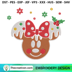 Minnie Mouse Cookies Christmas Embroidery Design