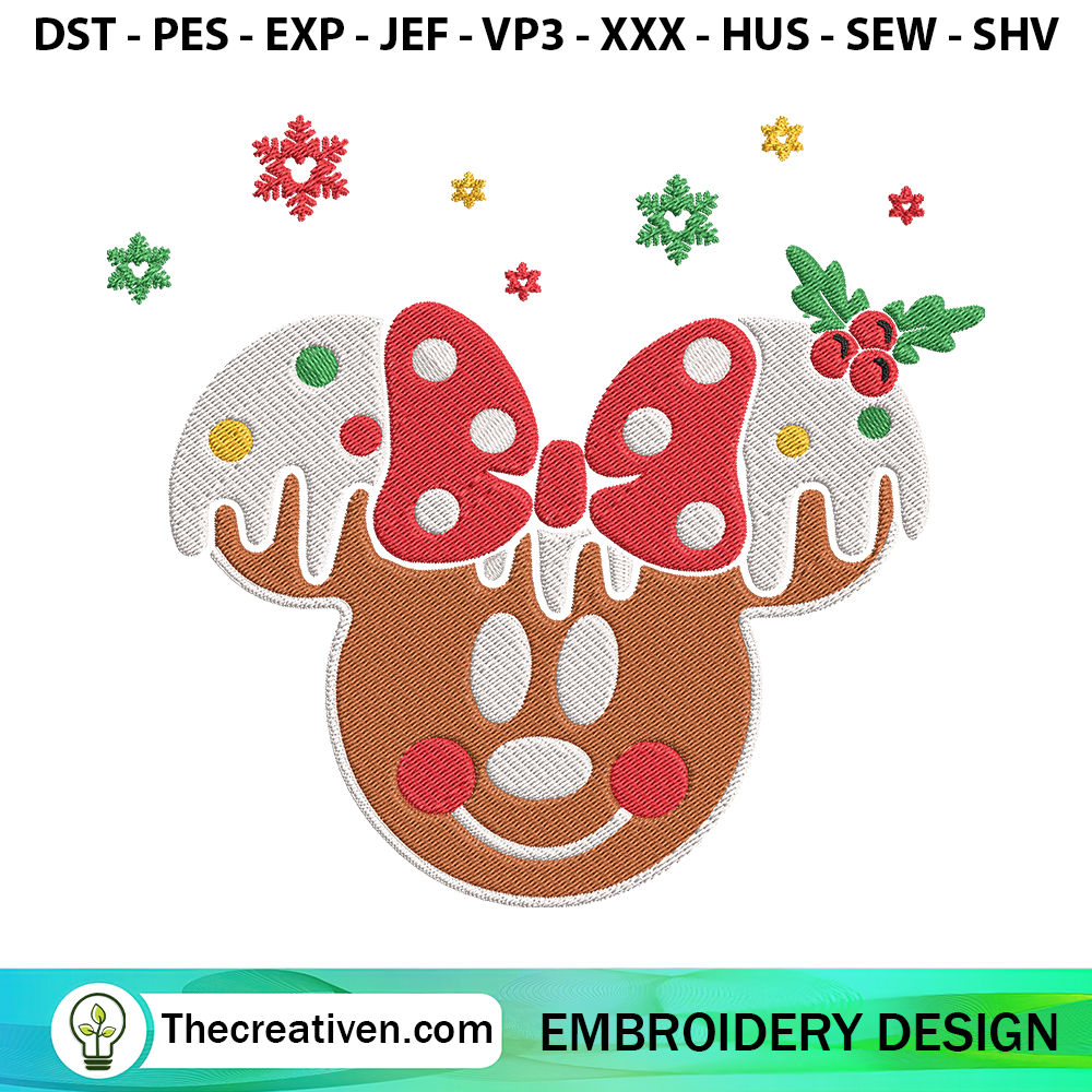 Minnie Mouse Cookies Christm Embroidery Design 6 Minnie Mouse Cookies Christmas Embroidery Design