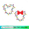 Christmas Light Mouse Head SVG, Disney Mouse Christmas SVG