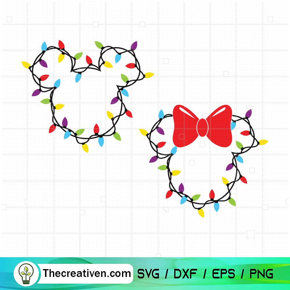 Christmas Light Mouse Head SVG, Disney Mouse Christmas SVG 6 Christmas Light Mouse Head SVG, Disney Mouse Christmas SVG