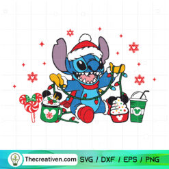 Stitch With Christmas Coffee Drink SVG, Stitch Christmas SVG