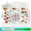 I Run On Coffee And Christmas Cheer 16oz Libbey Glass Can Tumbler Sublimation Design - Design Digital Download PNG