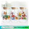 Winnie The Pooh And Tigger Christmas Coffee Drink 16oz Libbey Glass Can Tumbler Sublimation Design - Design Digital Download PNG