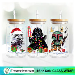 Star Wars Christmas 16oz Libbey Glass Can Tumbler Sublimation Design - Design Digital Download PNG