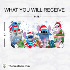 Alternative view of Stitch Christmas Coffee Drink  Tumbler Wrap Download